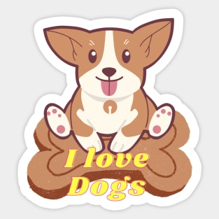 I Love Dogs Sticker